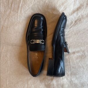 Salvatore Ferragamo Black Leather Loafers